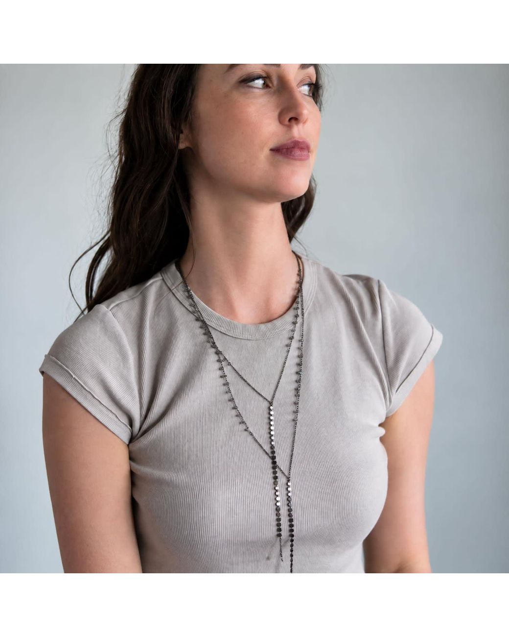 Heather Hawkins Jewelry Metallic Gypsy Draped Lariat Necklace