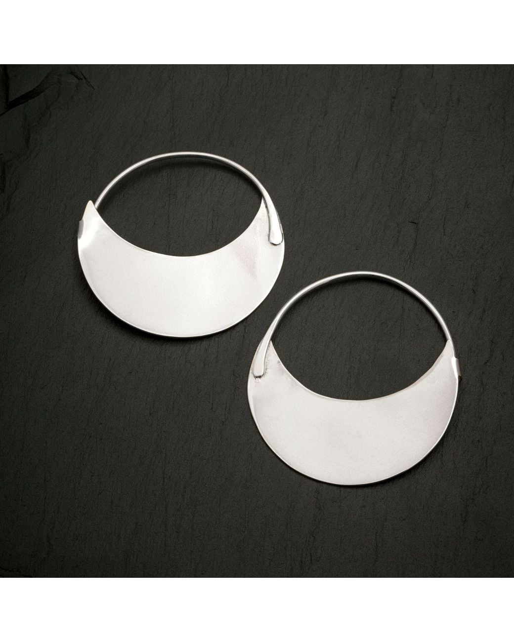 Zula Jewelry + Design Metallic Crescent Moon Hoop Earrings