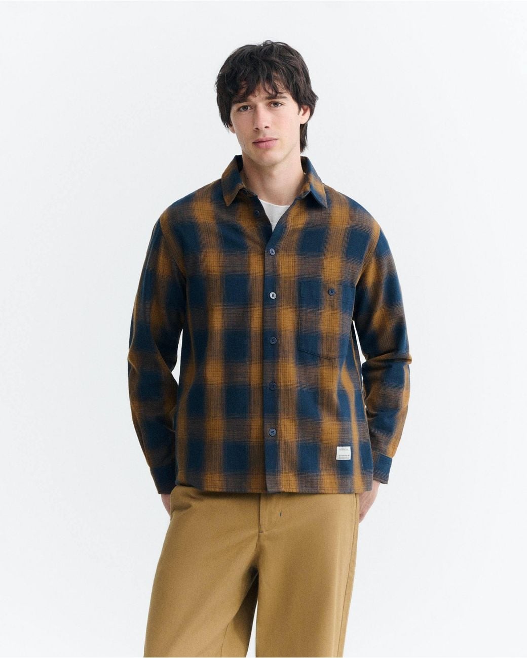 Thinking Mu Brown Theo Check Overshirt for men