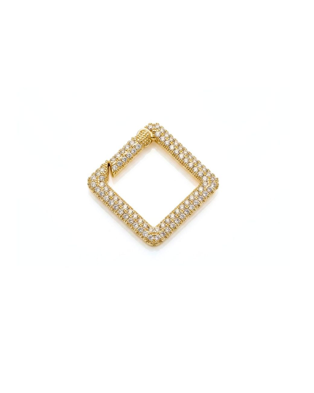 Jaredjamin Metallic Pavé Square Clicker Clasp