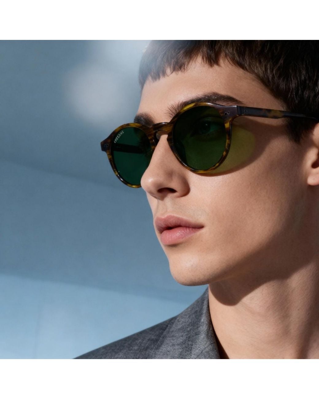 Cossimo Green Belize Redon Round Acetate Sunglasses for men