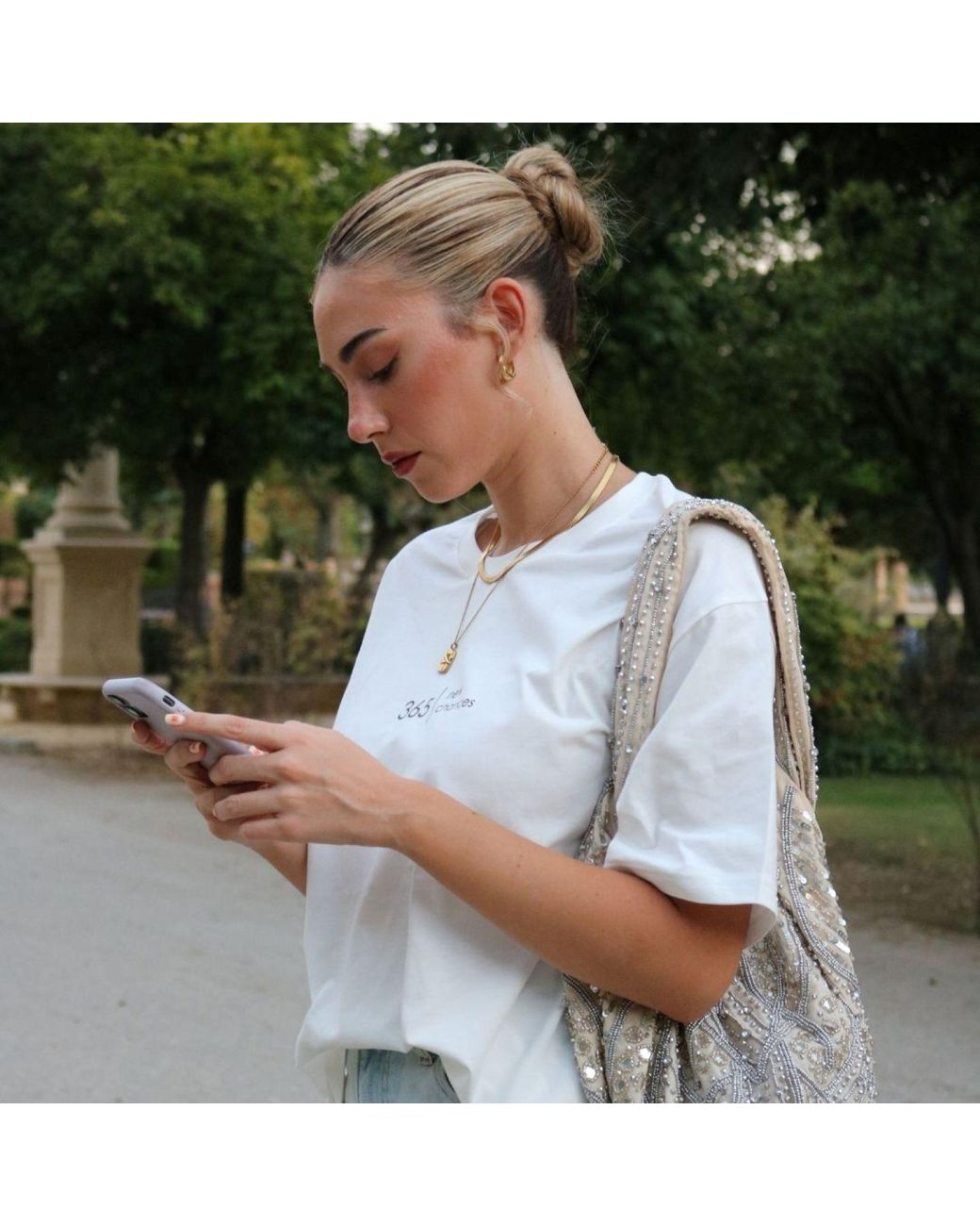 Mimhi Maison White Oversized Off- Cotton T-Shirt