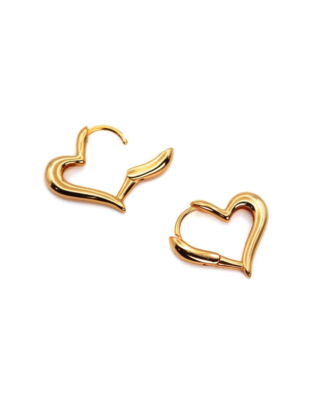 VicStoneNYC Fine Jewelry Metallic Lovely Heart Hoop Earrings