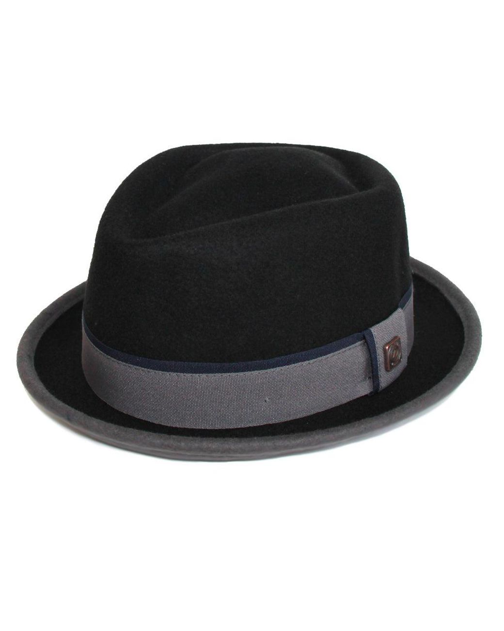 Dasmarca Hats Black Edward Two Tone Felt Winter Porkpie Hat for men