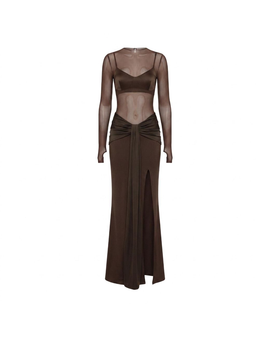 Clerestory Brown Seraphine Three-Piece Sheer Assembly Gown