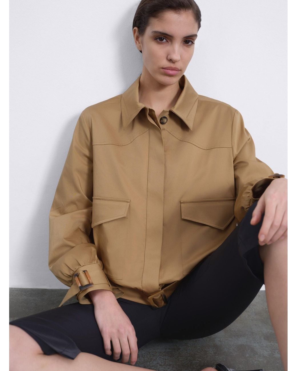 Sélone Natural Neutrals Cael Pocket Bomber Jacket