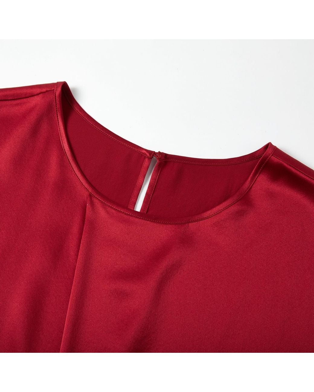 Soft Strokes Silk Red Pure Silk Sleeveless Boxy Fit Cropped Blouse