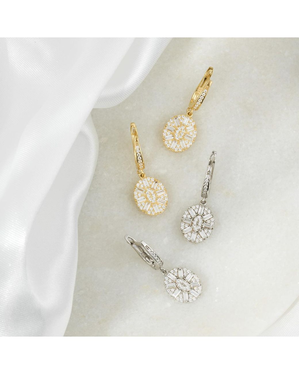 Ballinger Jewellery Metallic Uptown Oval Drop Sparkly Statement Evening Earrings