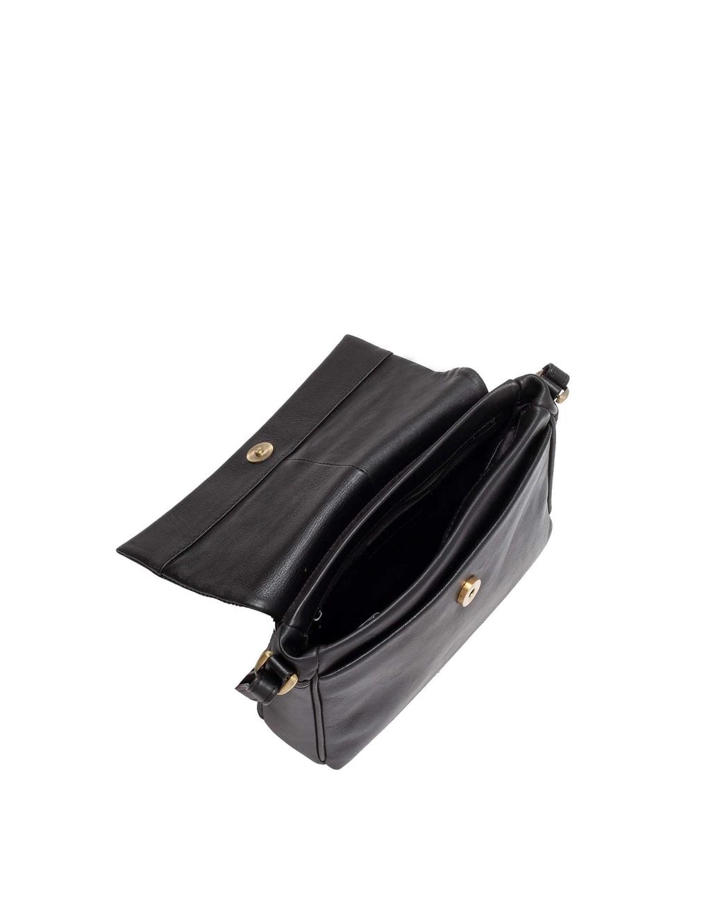 Lloyd Baker Black Gulmarg Leather Flap-Over Crossbody Bag