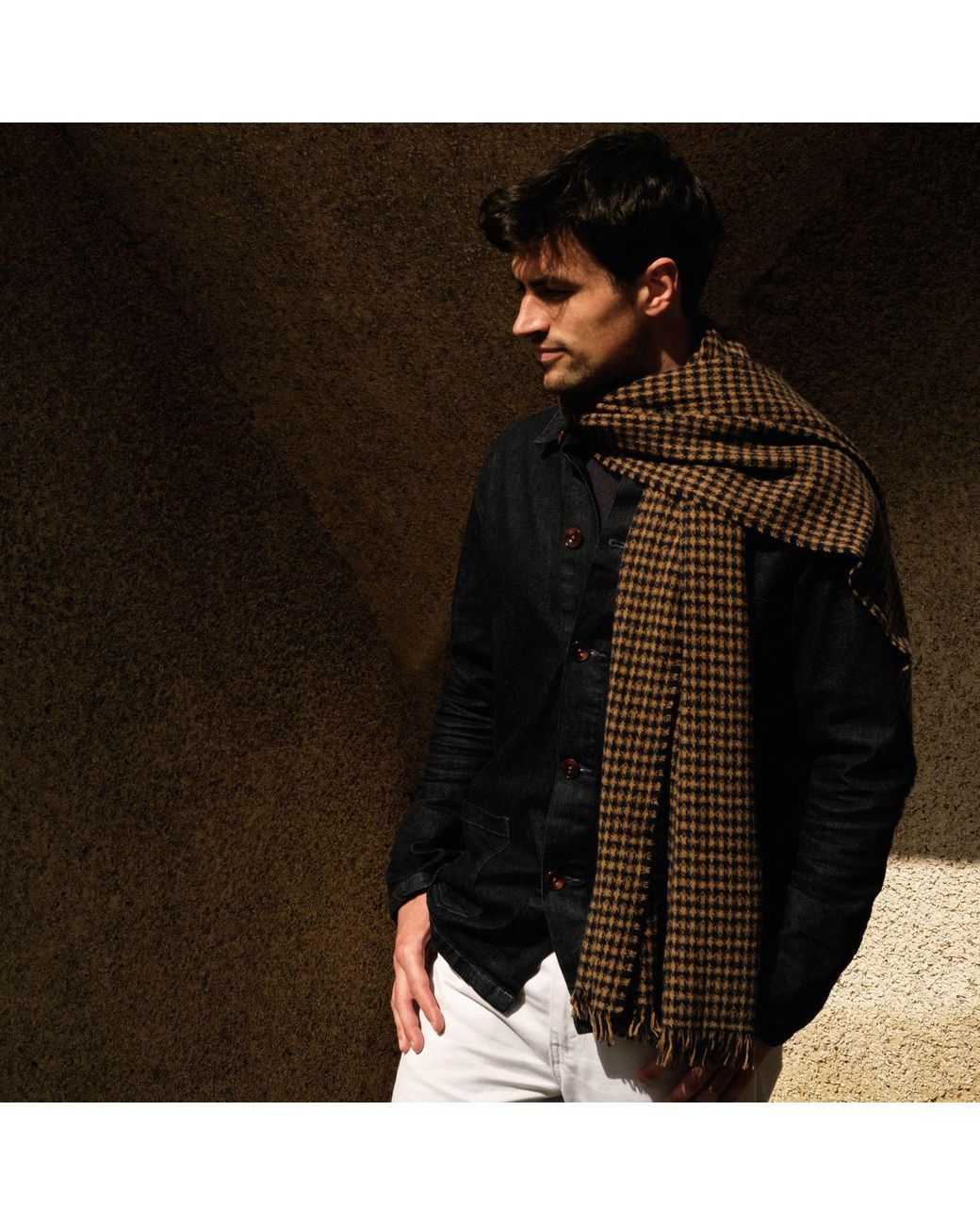 Kinalba Brown Talisker Saltire Scarf for men
