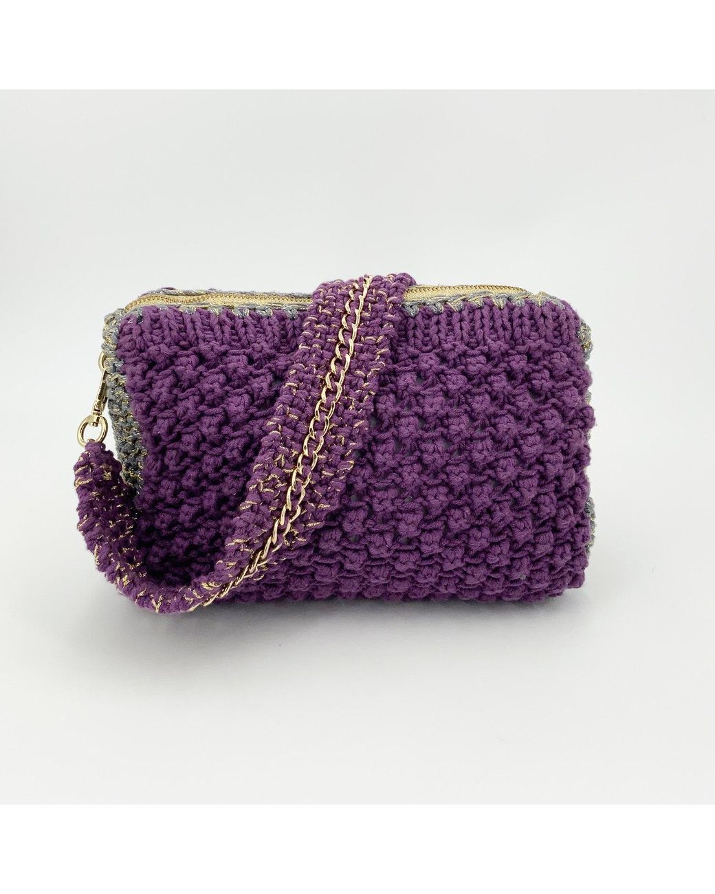 Hilo De Mar Purple Luar Hand Knitted Bag