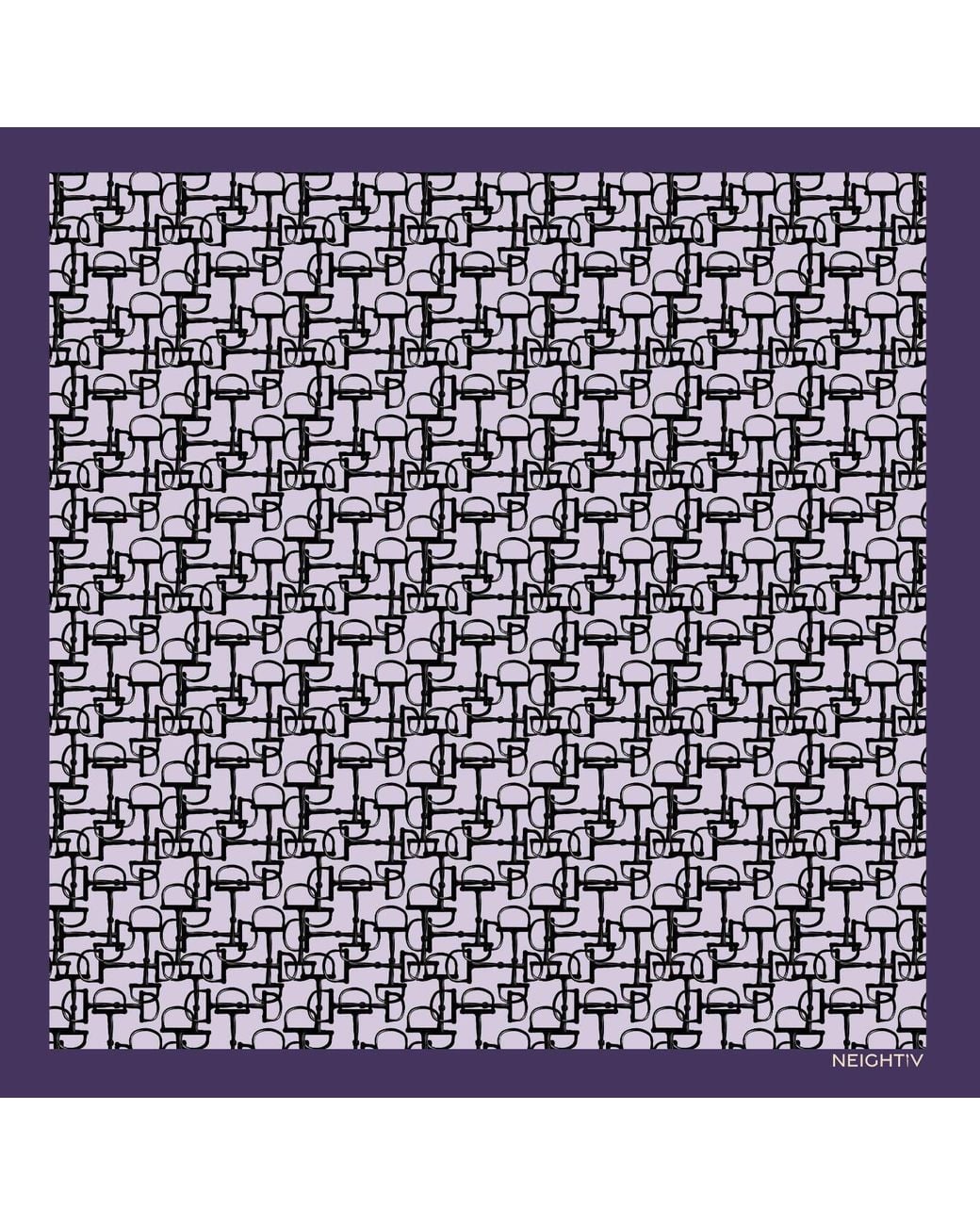 Neightiv Black Horse Bits Small Silk Scarf- Bits