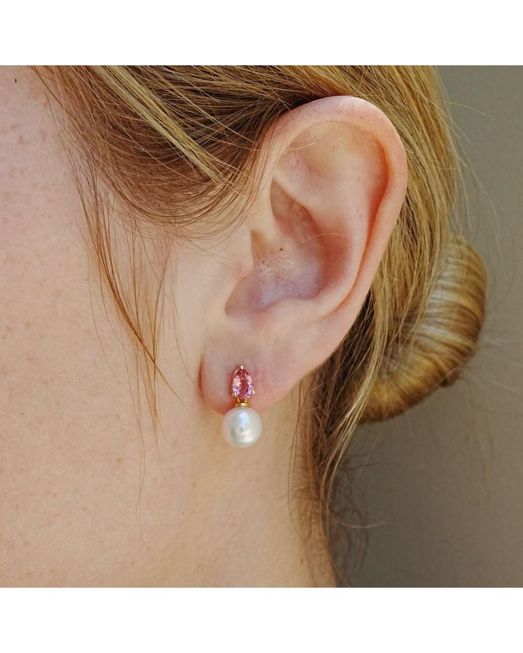 Kai Fine Jewelry Pink Solid Natural Tourmaline & Freshwater Pearl Venus Tears Convertible Earrings