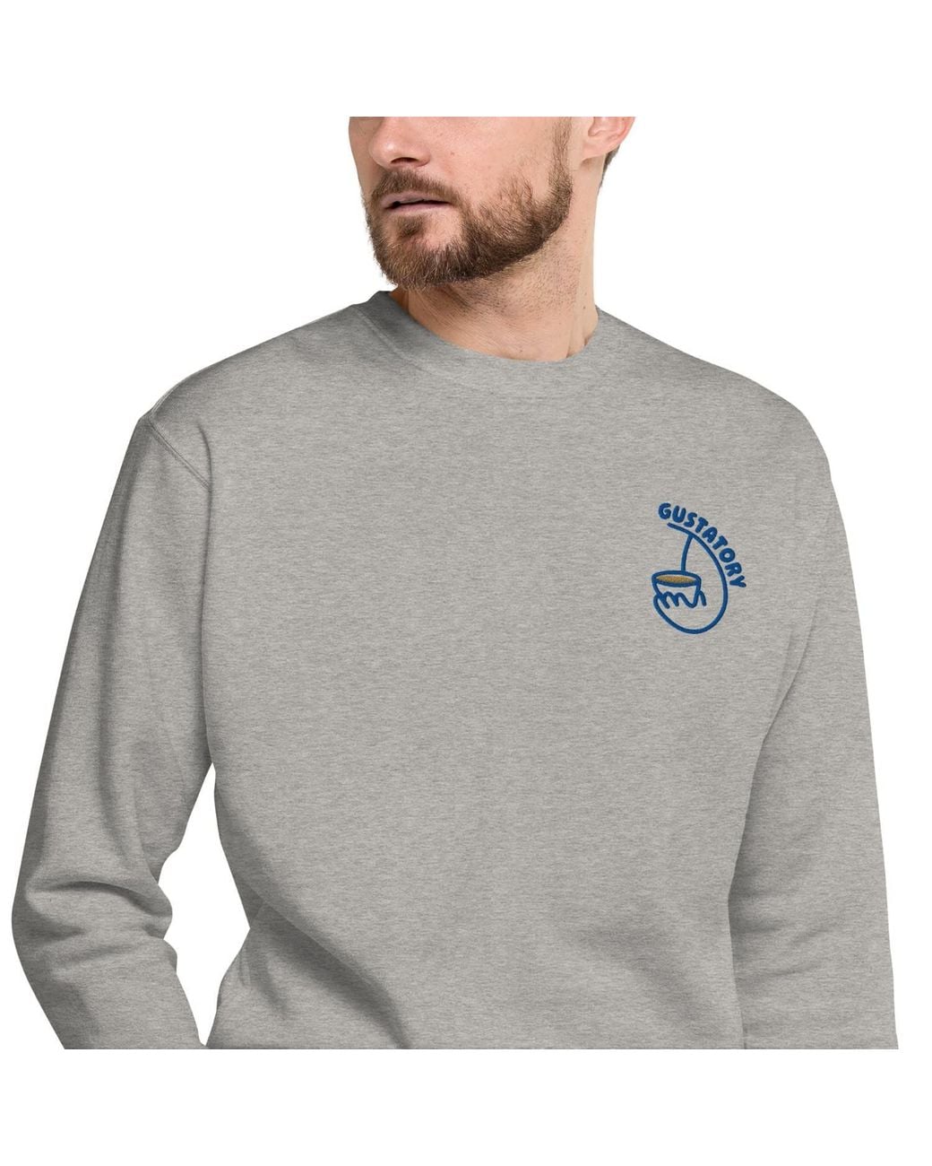 Anchor and Crew Gray Heather Gustatory Coffee Alchemist Cotton Blend Embroidered Sweatshirt for men