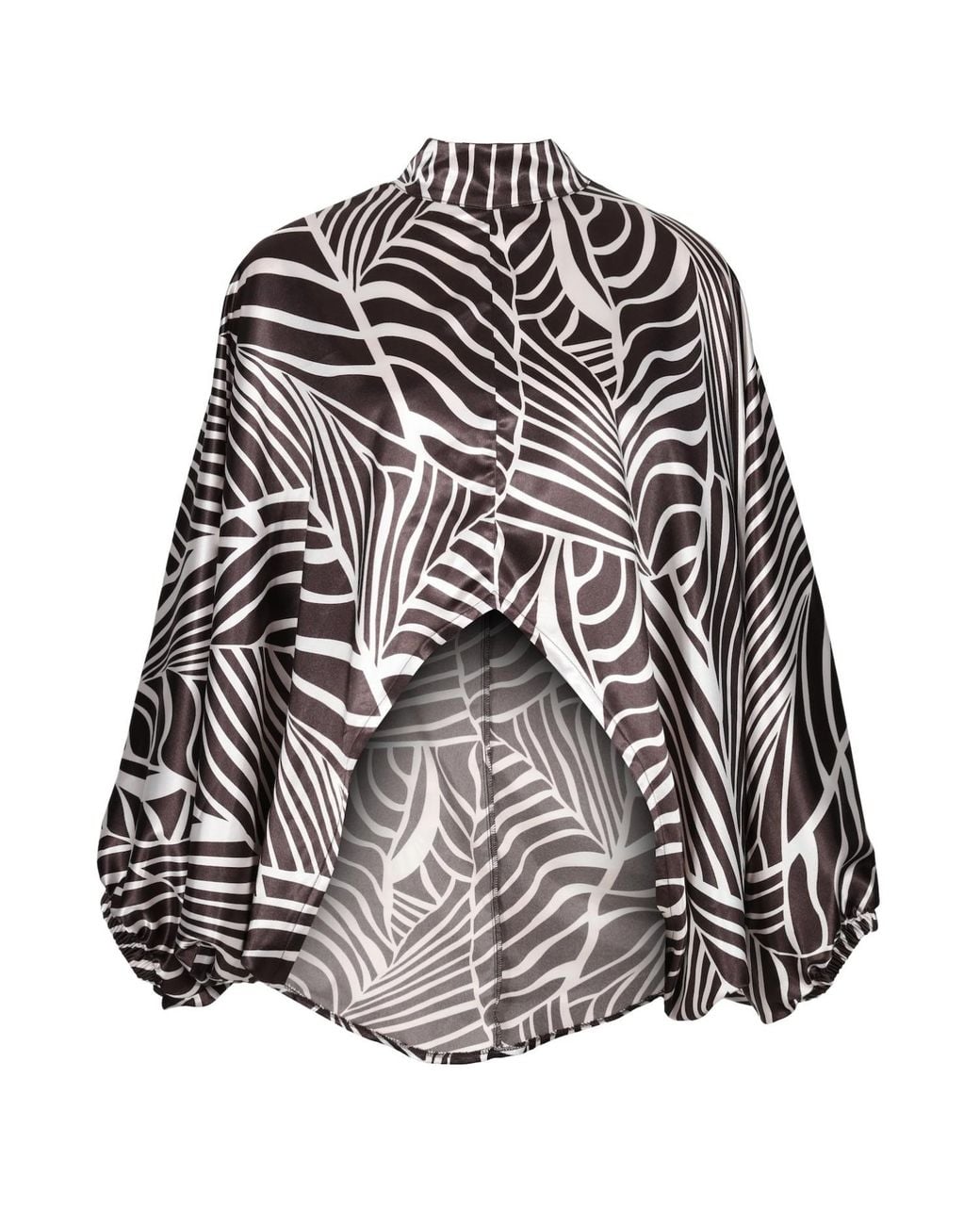 Lioness by Tf Black Cream Palm Leaves Tunic
