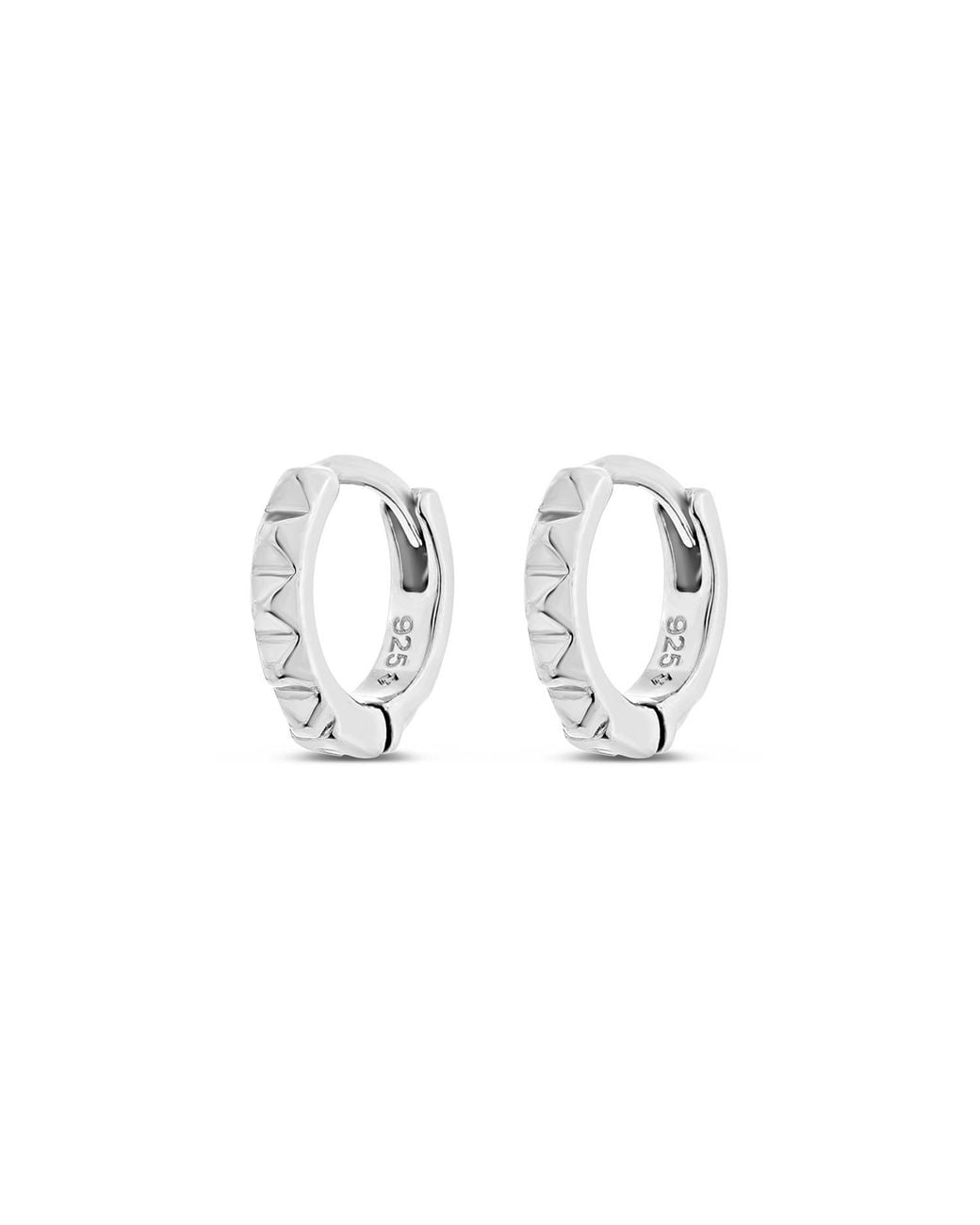 SALLY SKOUFIS Metallic Honeycomb Huggie Earrings