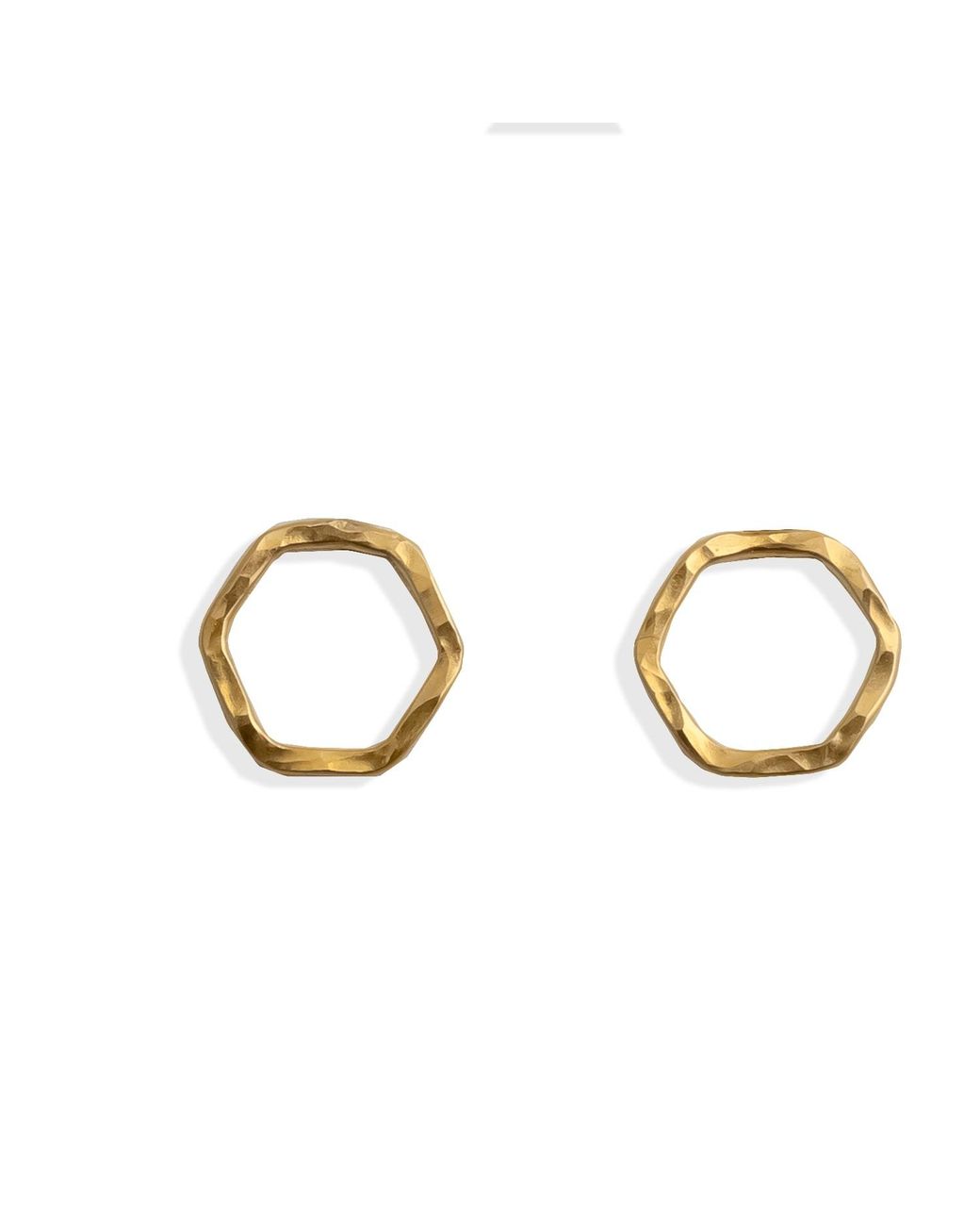 Kate Koel Metallic Hexagon Stud Earrings