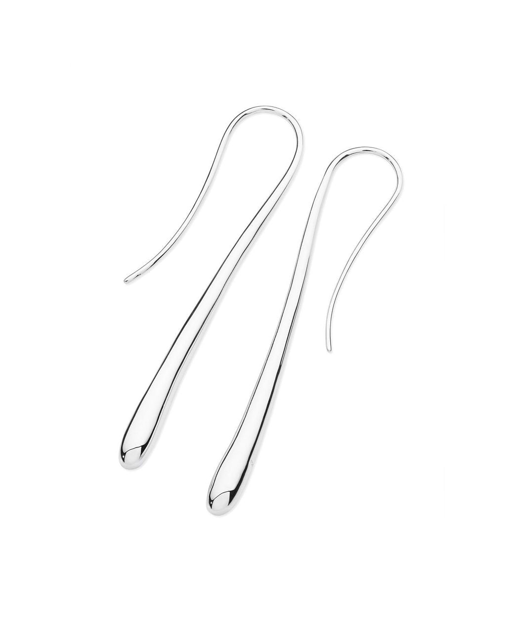 Lucy Quartermaine Metallic Sterling Long Solid Drop Earrings