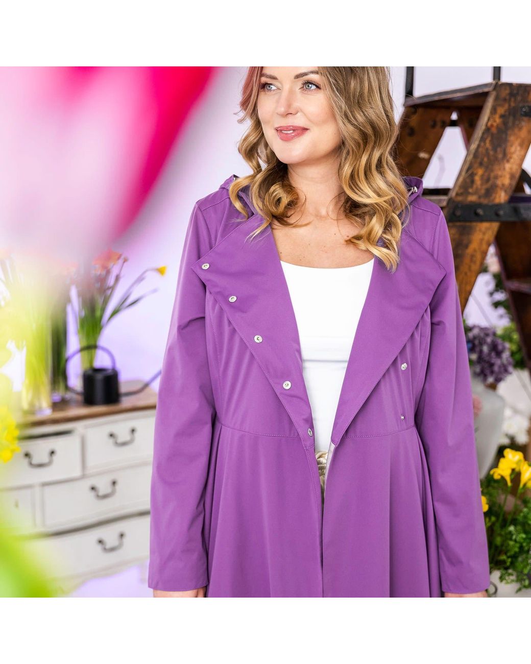 Coat String Spring RainSisters Spring Trench Coat Dusk in Purple | Lyst