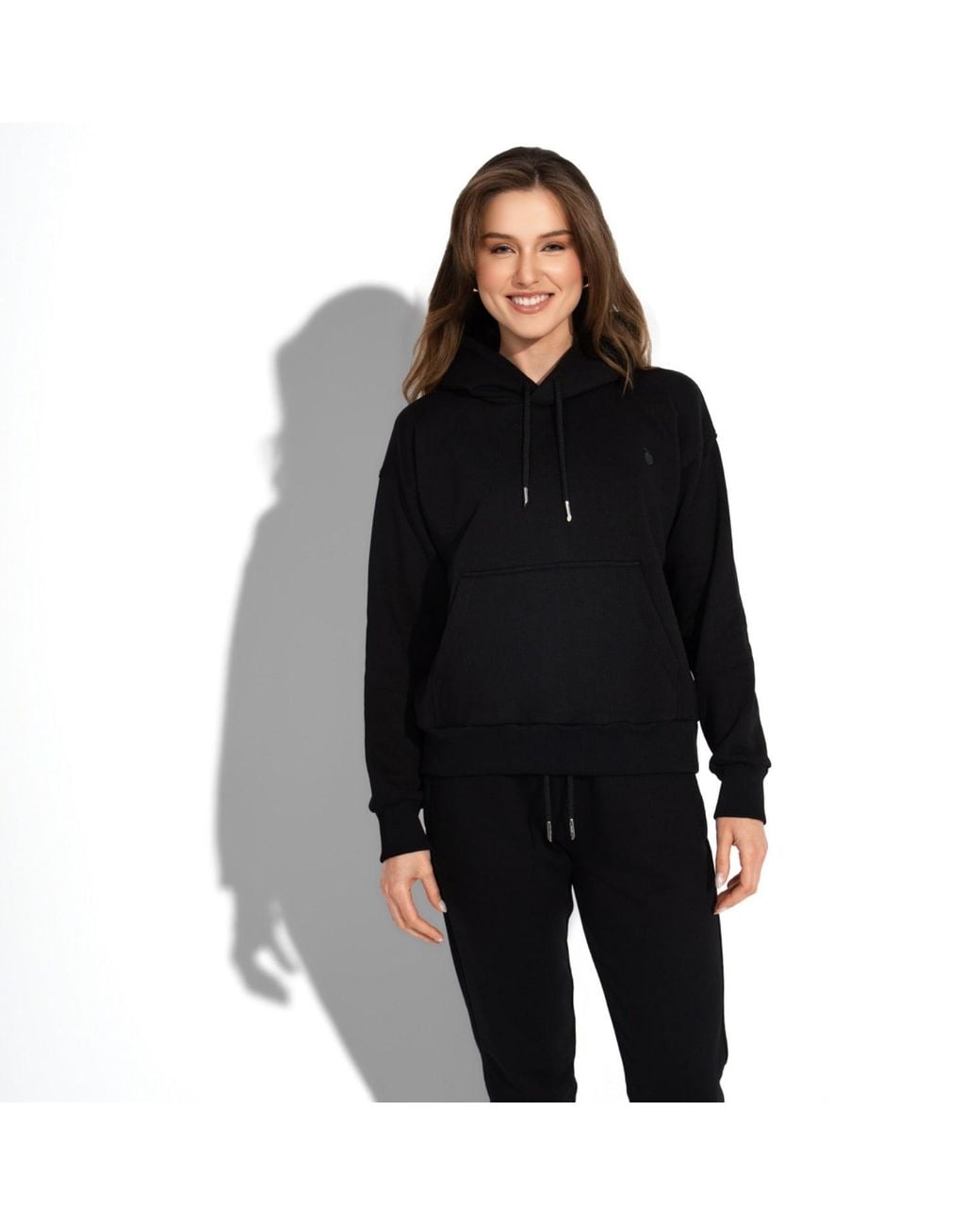 Maison Tangerine Black Premium Cotton Sweatshirt & Joggers Tracksuit Set