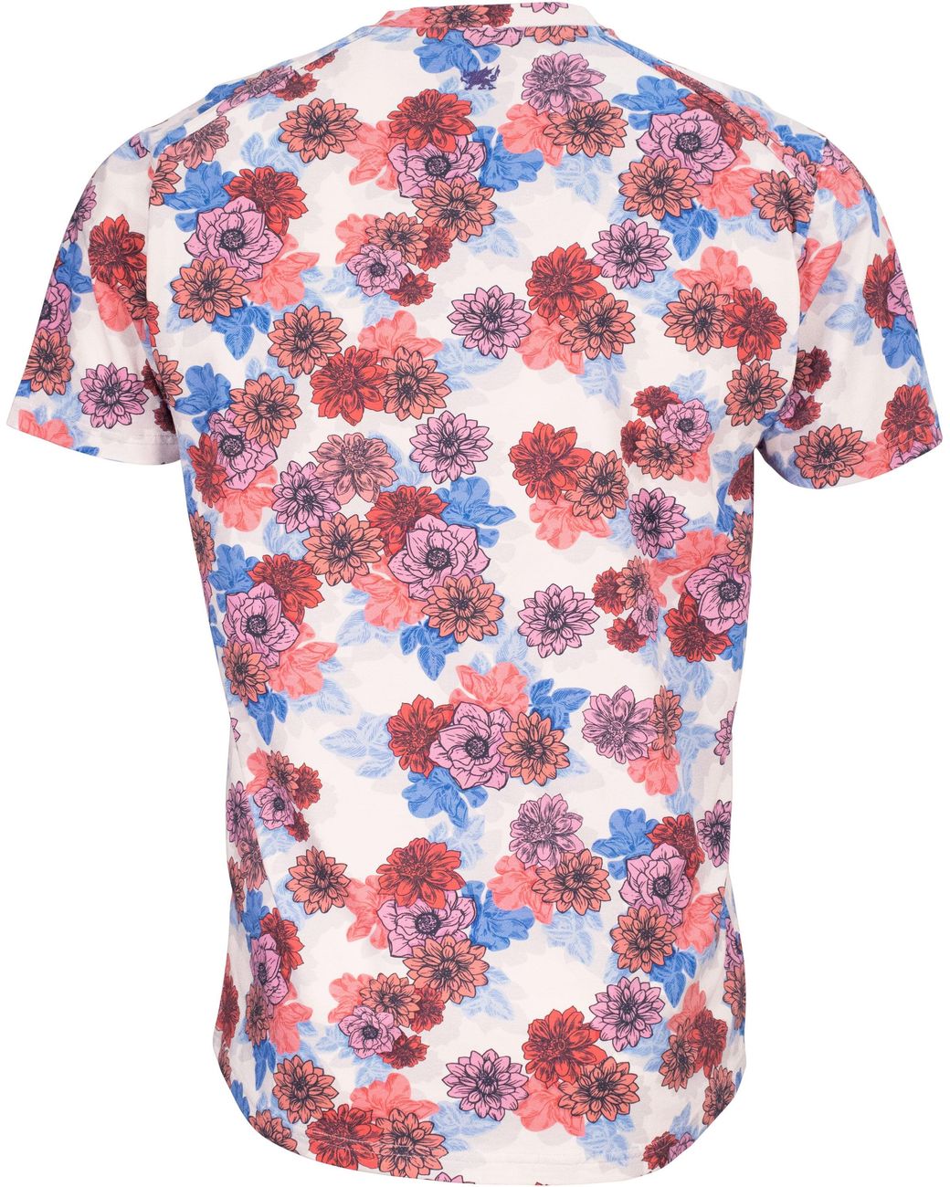Lords of Harlech Red Maze Snap Floral V-Neck Tee for men