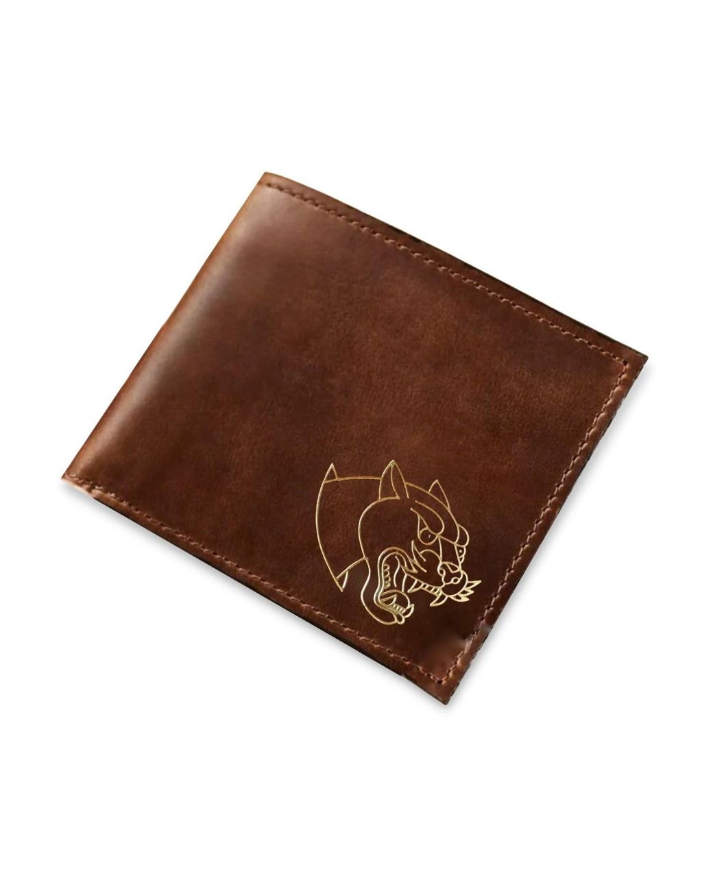 VIDA VIDA Brown Panther Leather Card Wallet for men