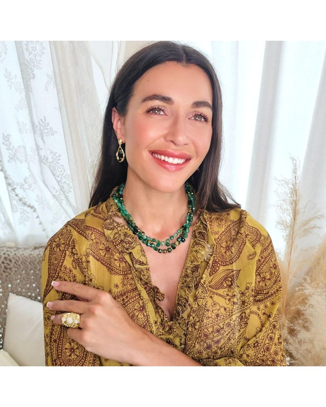 Farra Metallic Moonstone Statement Ring