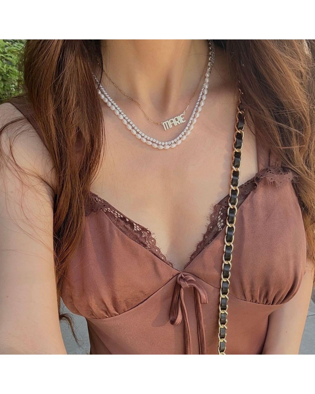 Leni James Metallic The Monaco Pearl Necklace