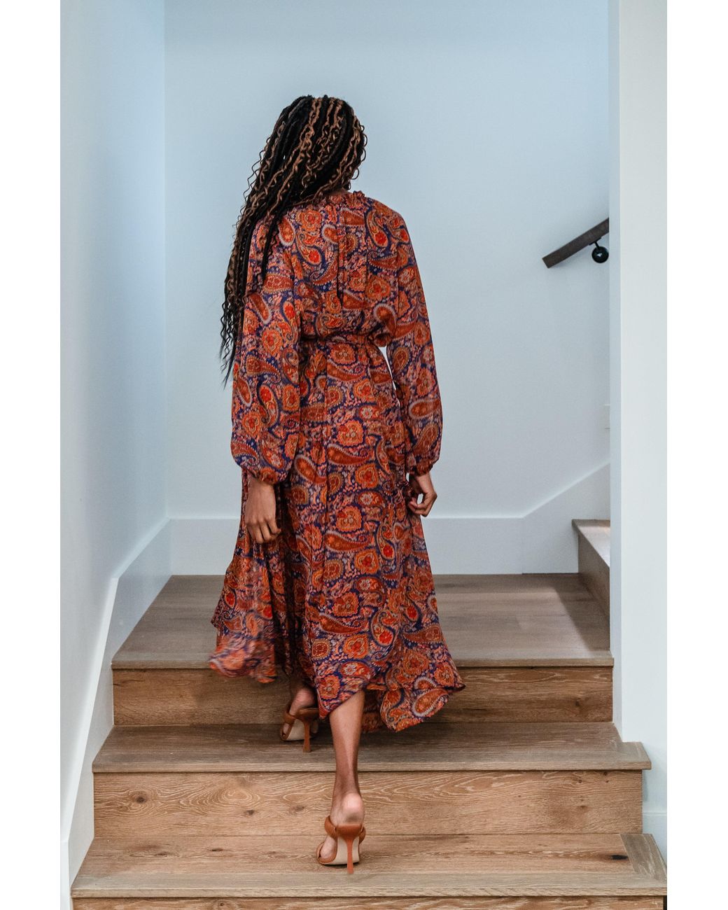 Jennafer Grace Red Sienna Paisley Midi Dress