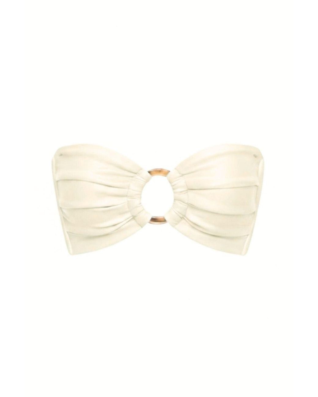 Montce Natural Neutrals Cream Silkie Tori Ties Bandeau Bikini Top