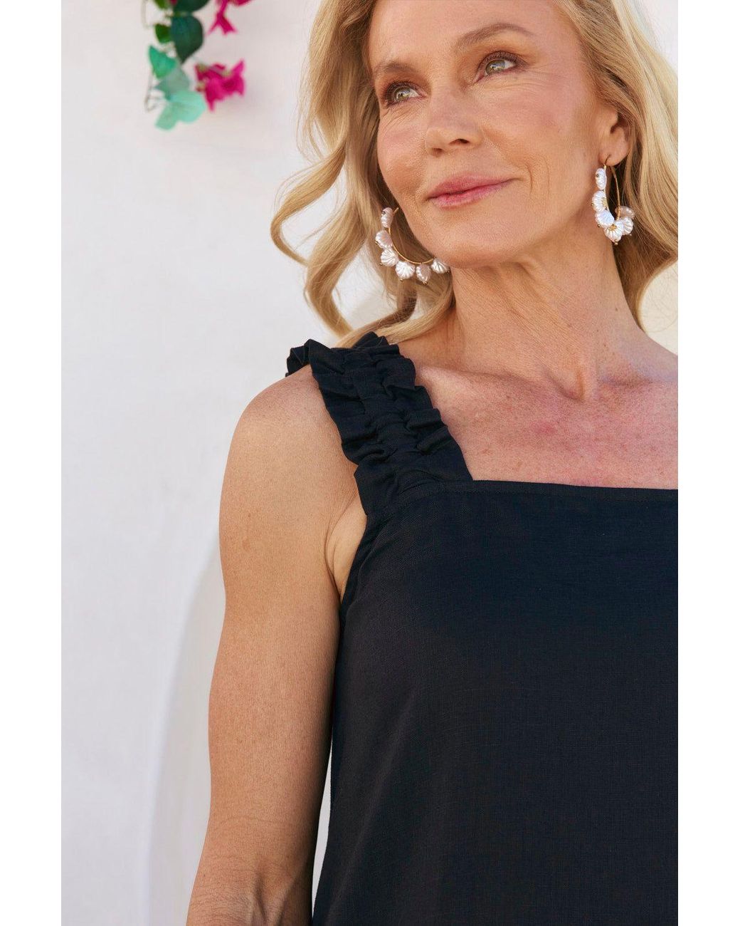 Adrift Clothing Black Claire Maxi Linen Dress