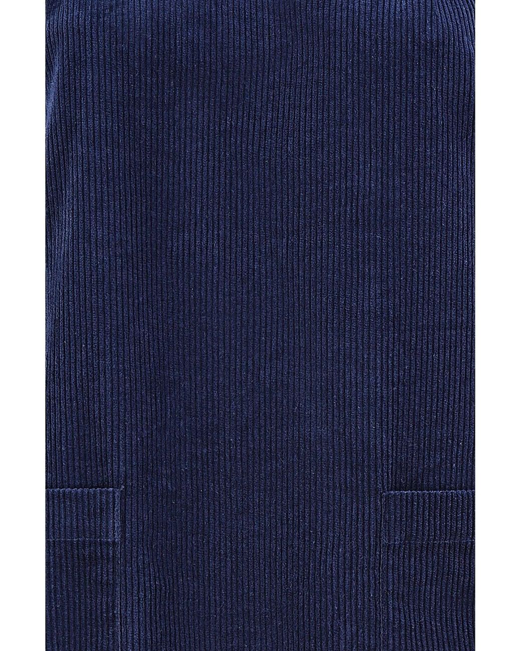 Yumi' Blue Cord Tunic Dress With Sleeves And Pockets