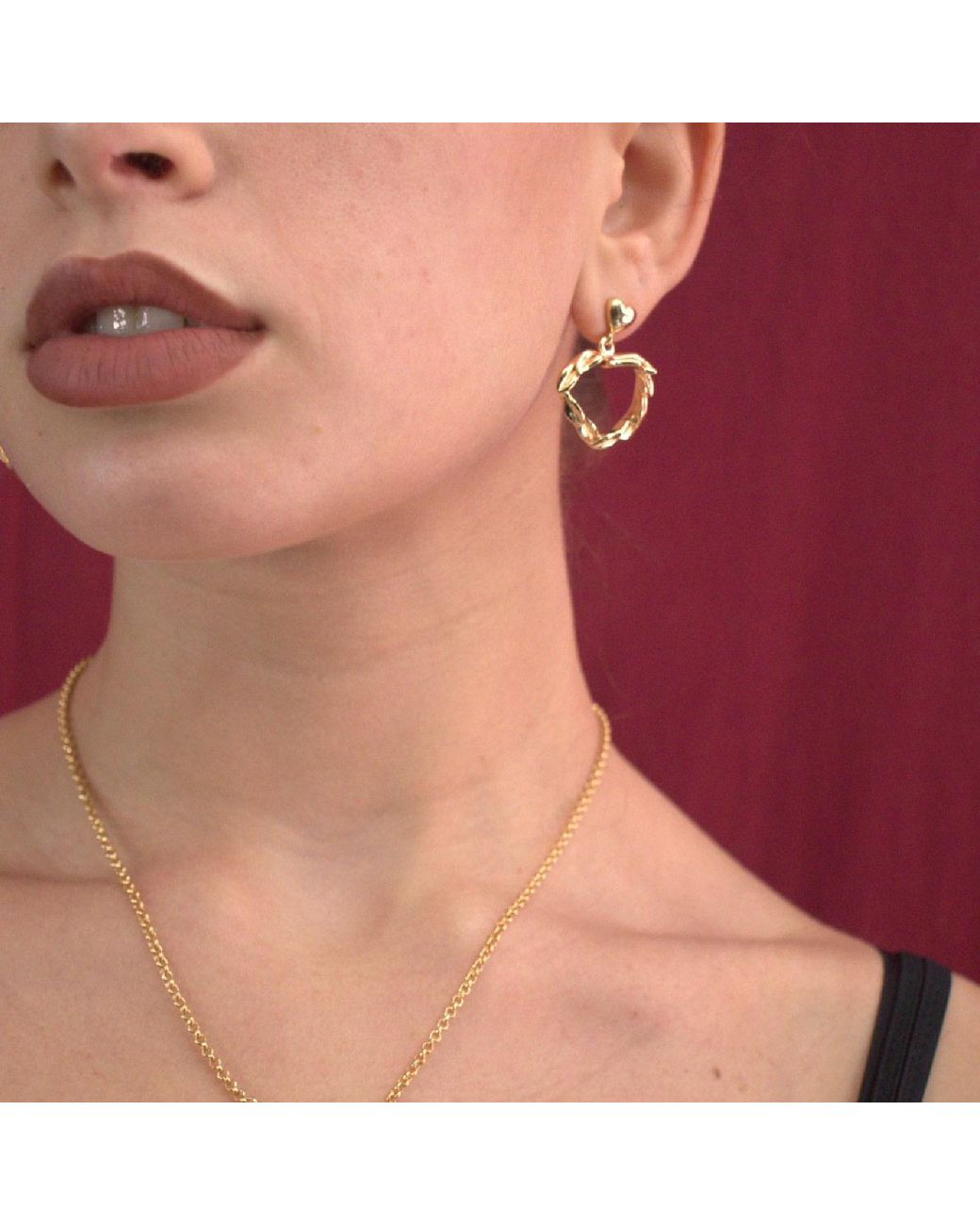 Unaloe Metallic Vermeil Heart Drop Earrings – Bold Contemporary Statement Jewelry