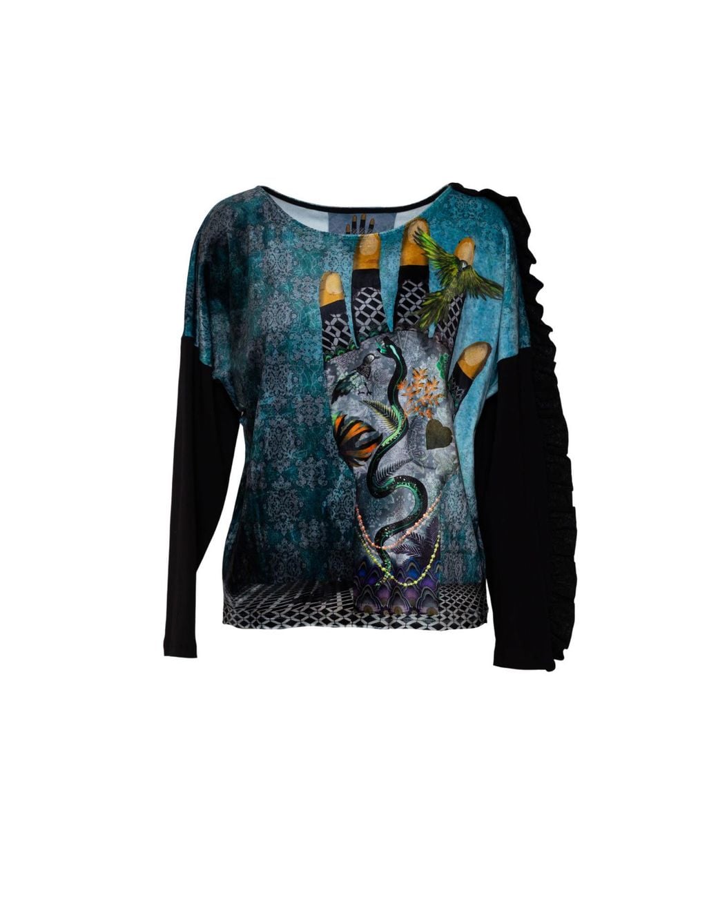ARTISTA Blue Fortune Velvet Top