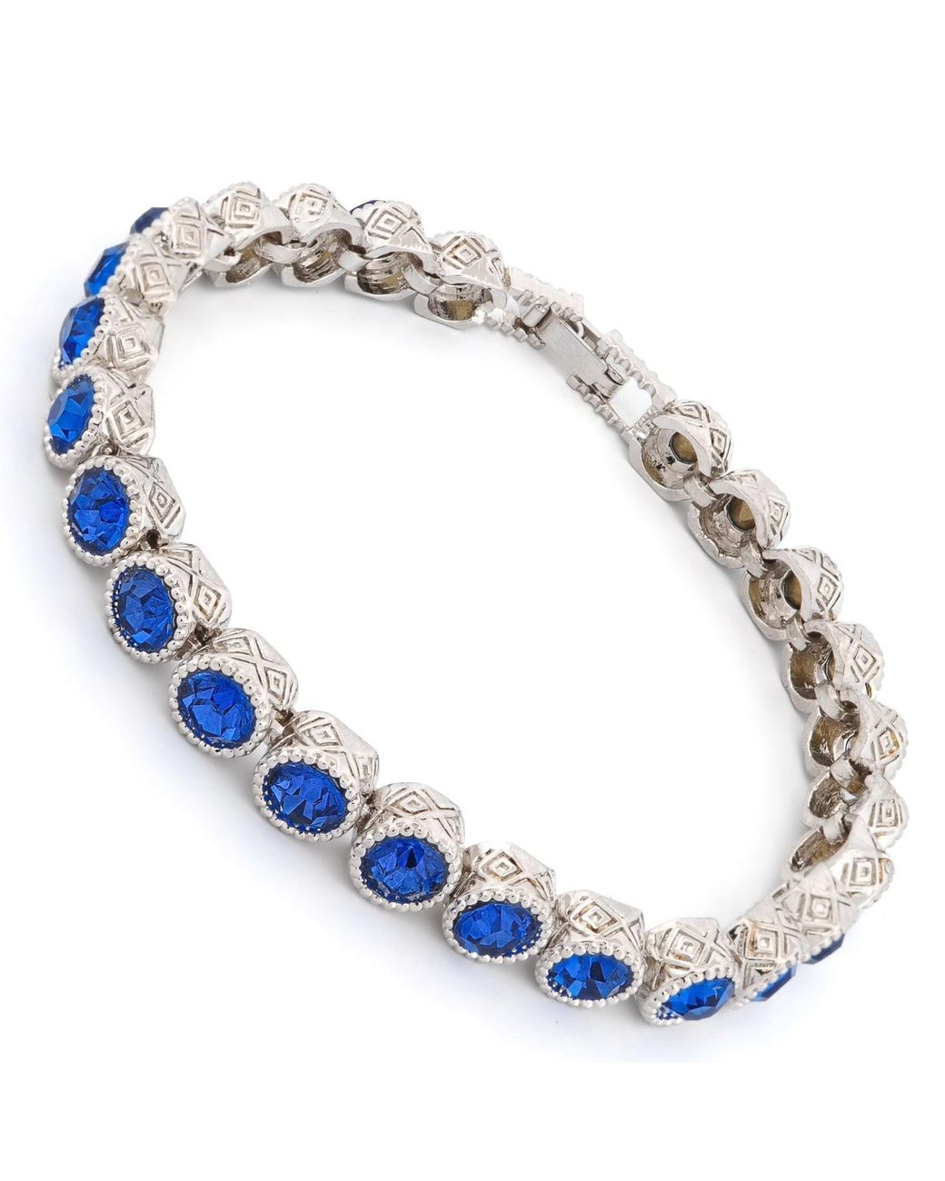 Ebru Jewelry Blue Sapphire Tennis Mystic Bracelet