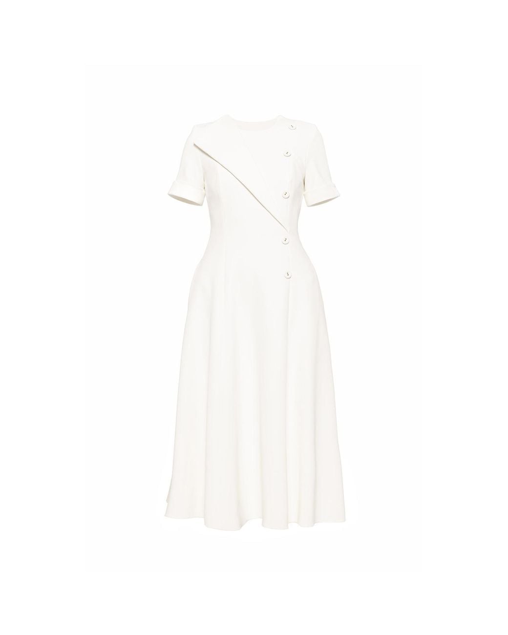 Nissa White A-Line Midi Dress