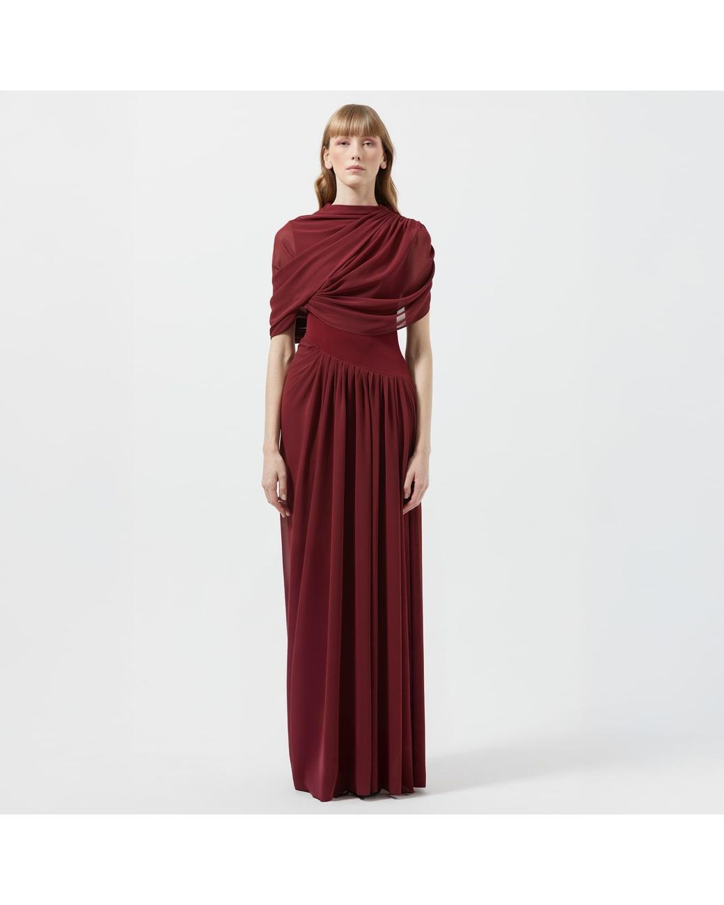 Herfetch Purple Neutrals Maxi Rouge Dress-Burgundy