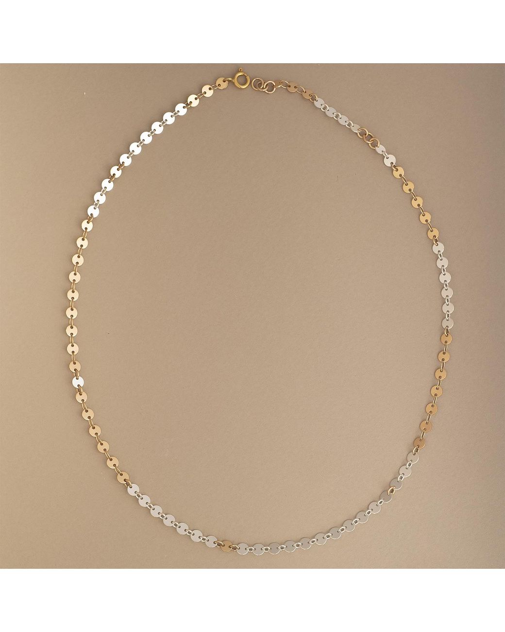 Kate Koel Metallic Two Tone Confetti Shimmer Necklace Filled And Sterling Layering Chain