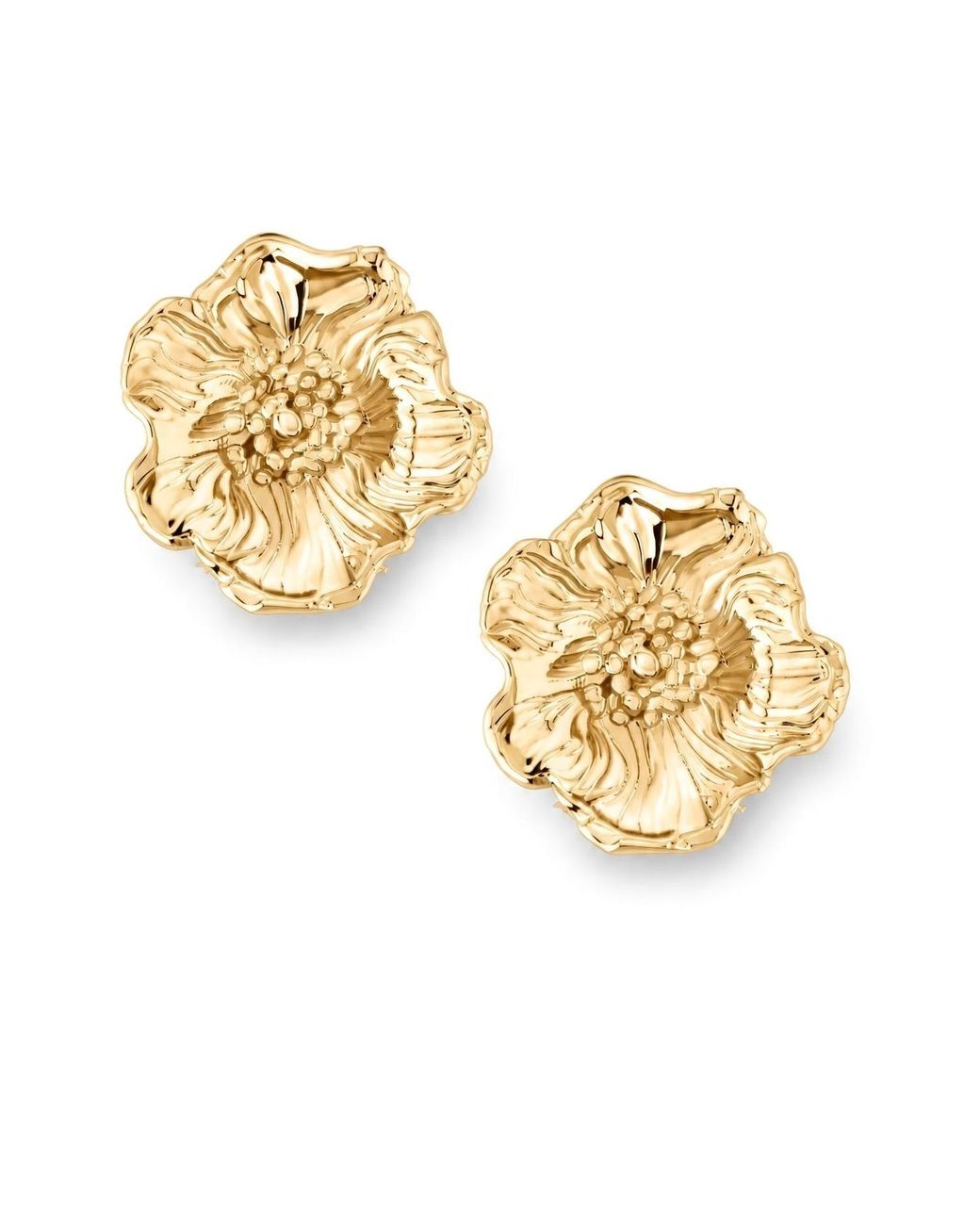 Astor & Orion Metallic Poppy Floral Stud Earrings