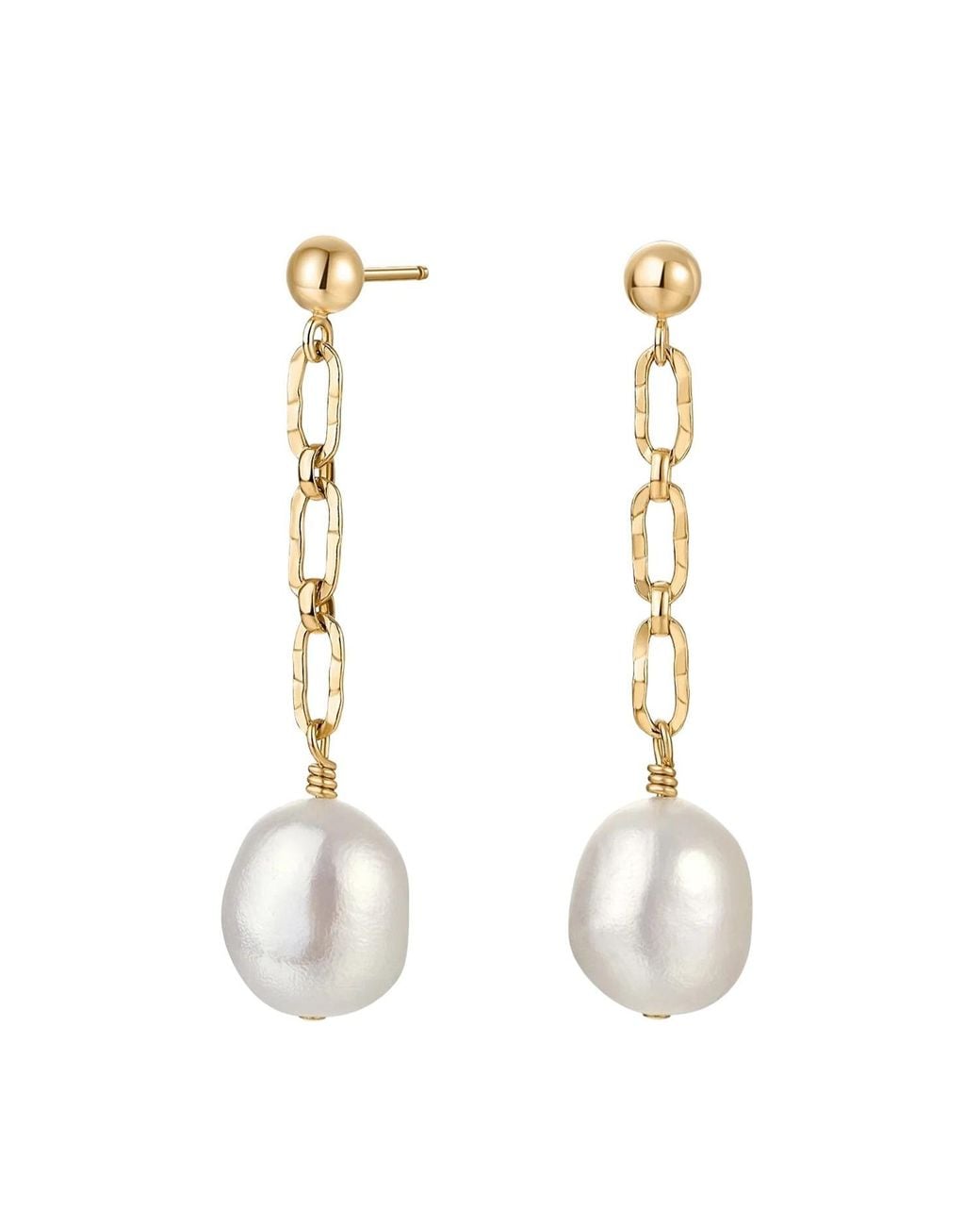 Katy Faye Metallic Lana Pearl Earrings