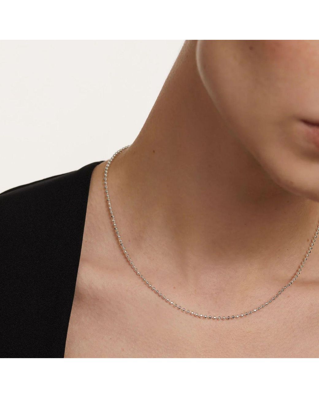 BY EDA DOGAN Metallic Bold Ball Chain Necklace