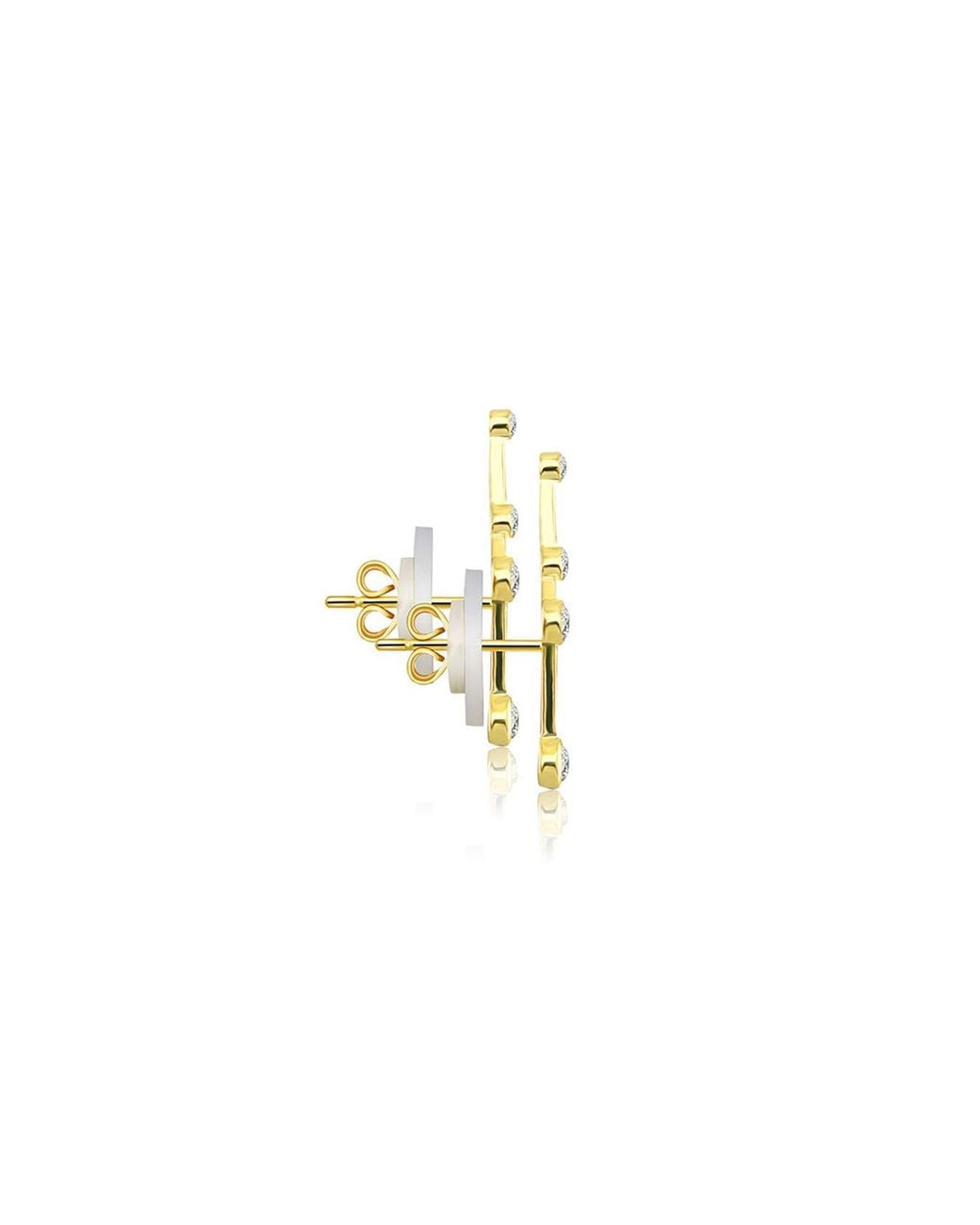 Genevieve Collection Metallic Taurus Zodiac Constellation Earring 18K & Diamond