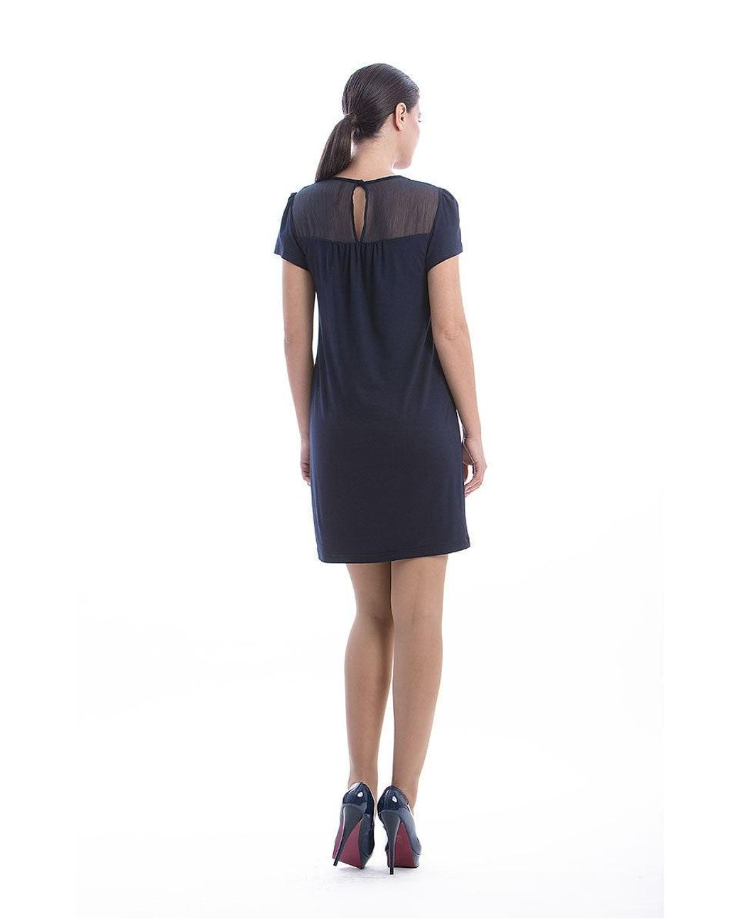 Conquista Blue Sheer Detail Dress