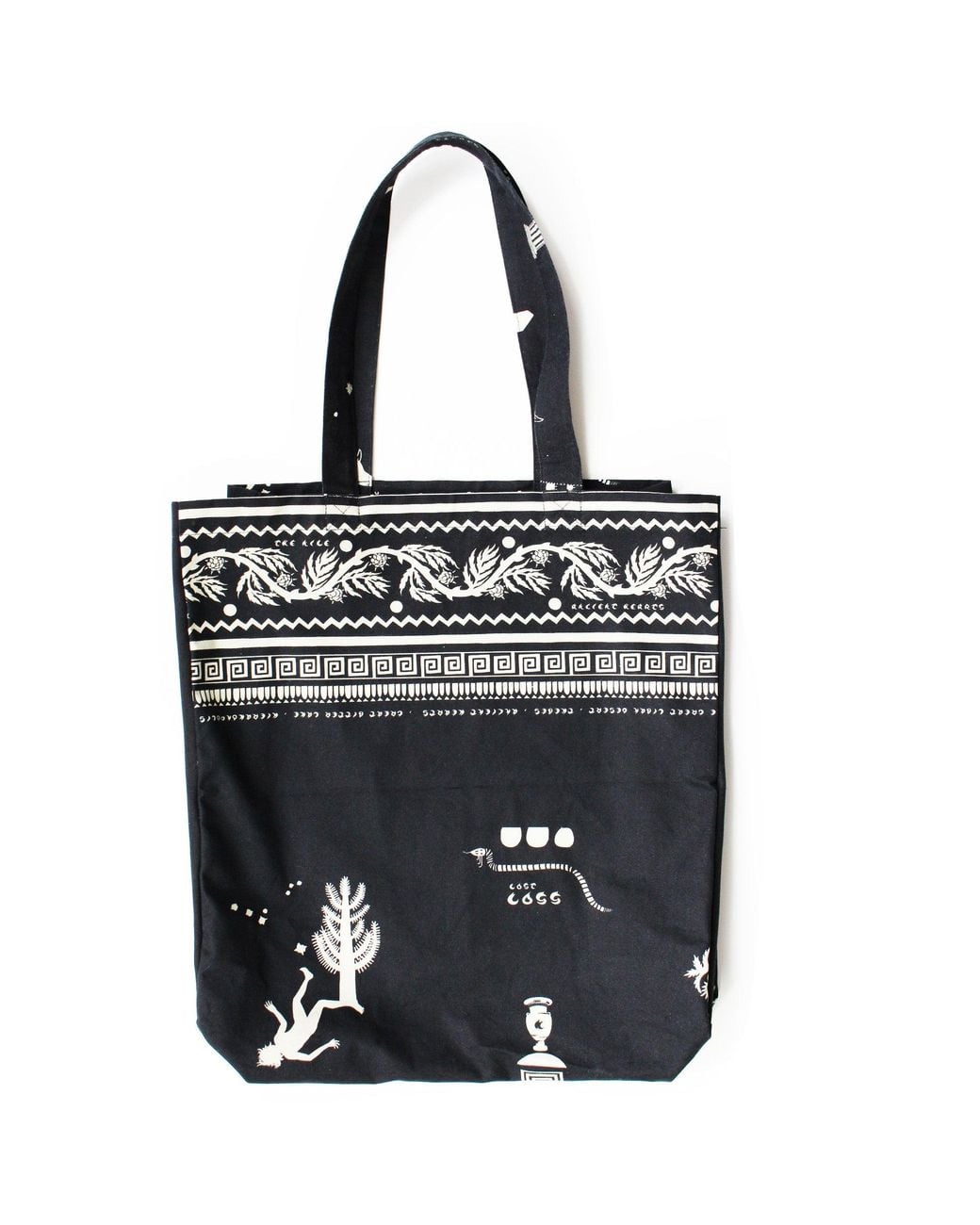 Klements Black Ancient Hearts Tote Bag