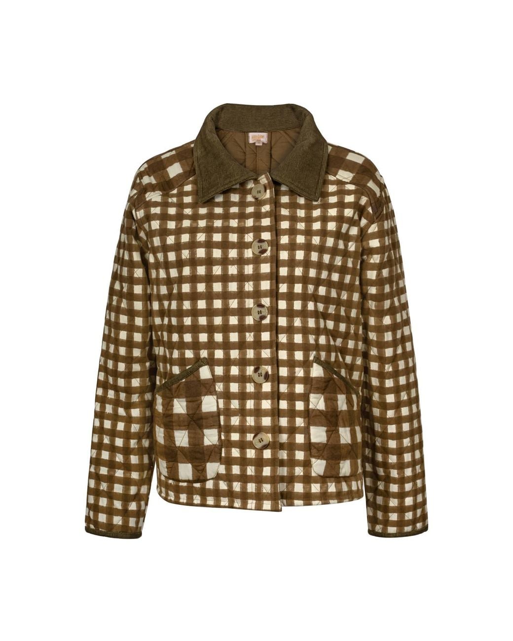 SUNSHINE TIENDA Green Painted Gingham Barn Jacket