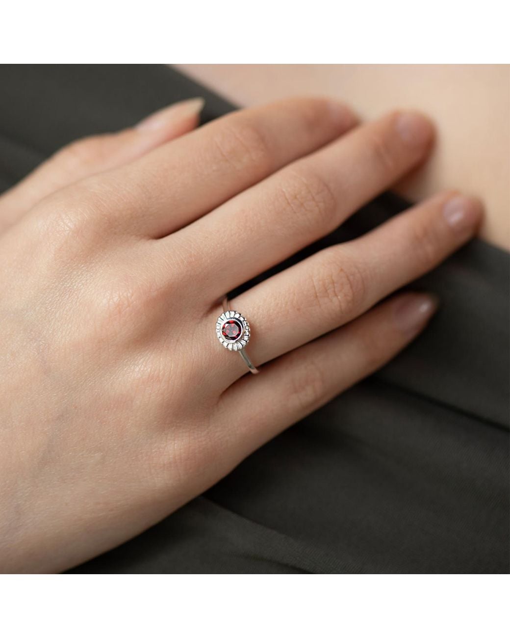 Zoe & Morgan Multicolor Odette Ring With Garnet