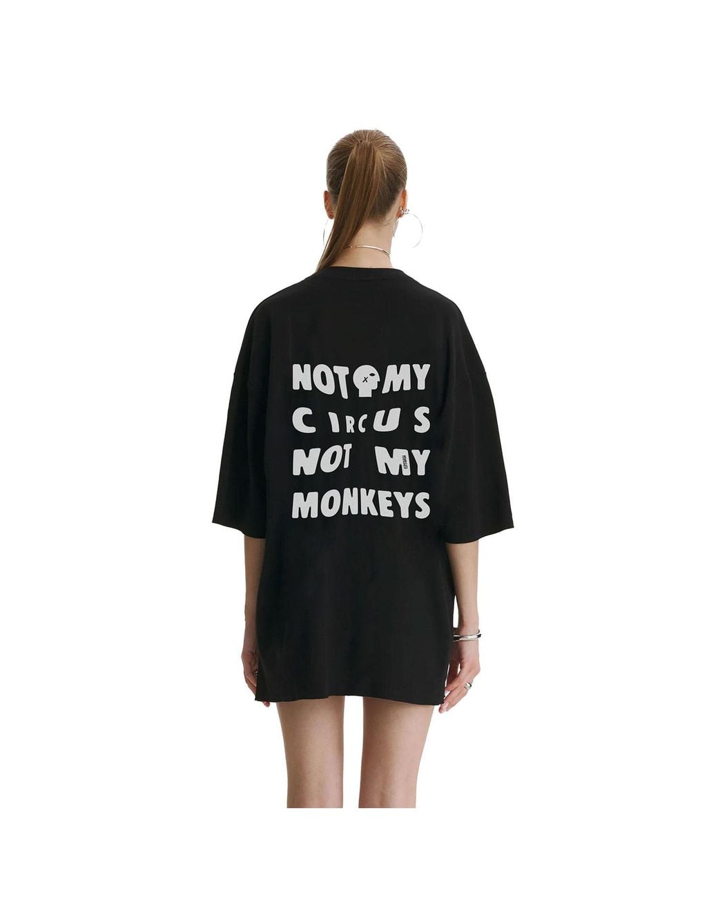 mysimplicated Blue Oversized T-Shirt With Not My Circus Design W