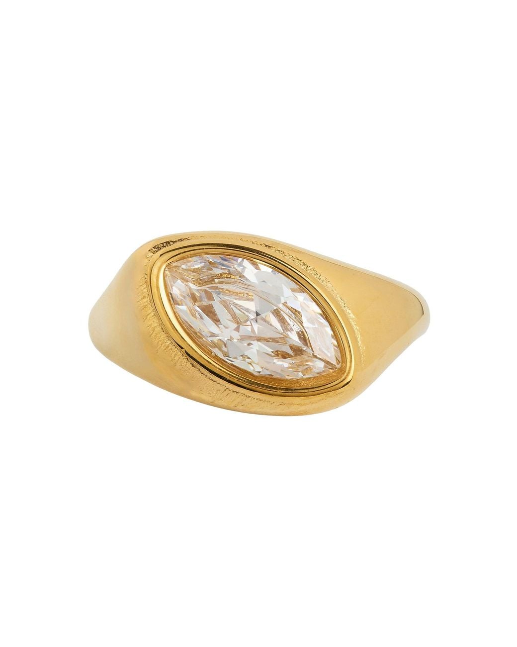 Ballinger Jewellery Metallic Pear Drop Signet Statement Chunky Ring