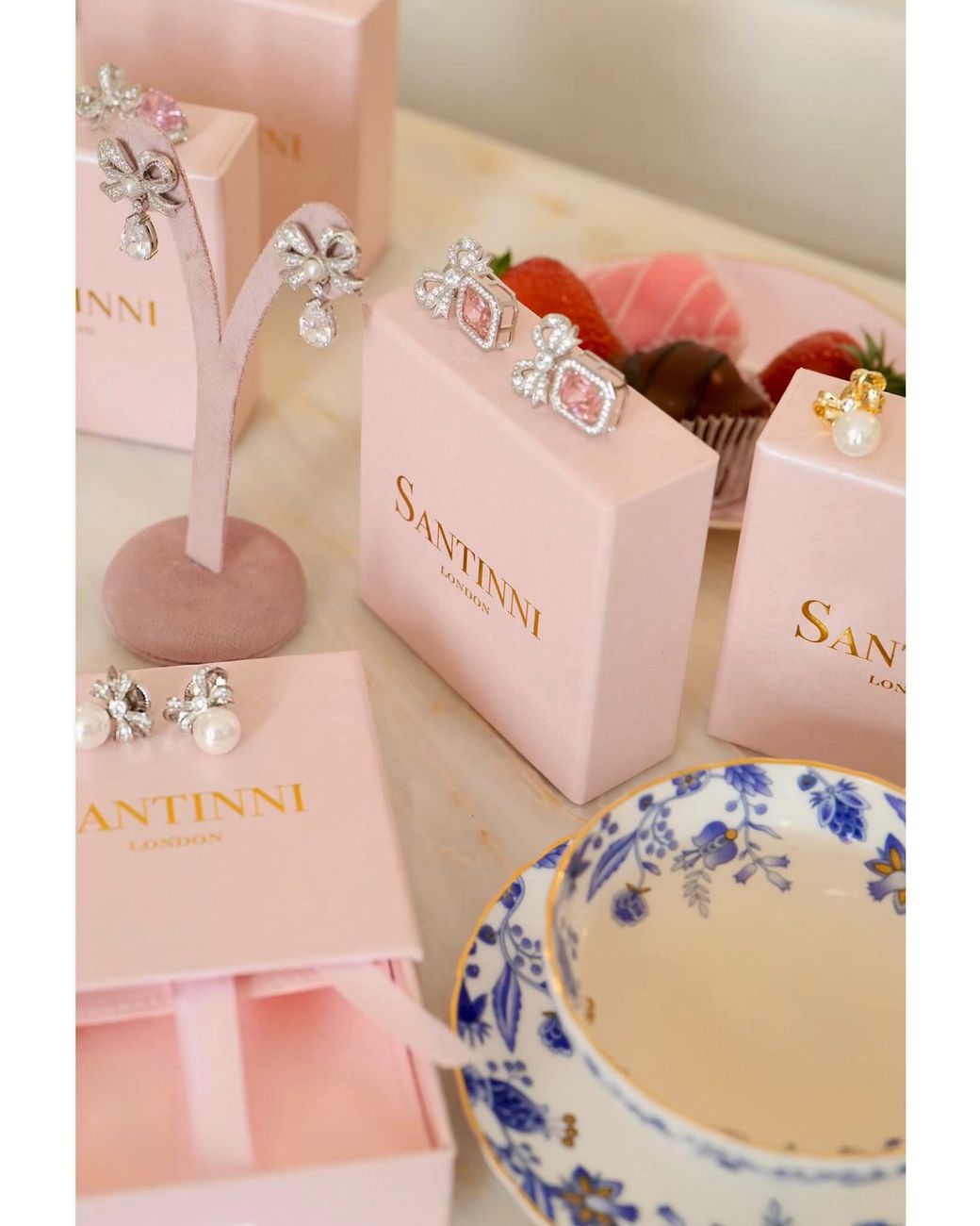 Santinni Metallic Viscountess Bow & Pearl-Plated Earrings