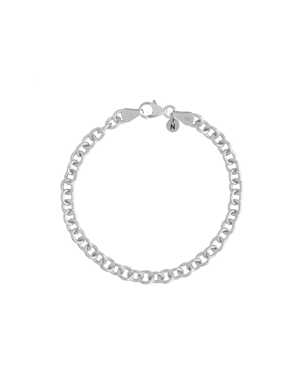 Nellou Jewellery Metallic Chunky Belcher Bracelet Sterling